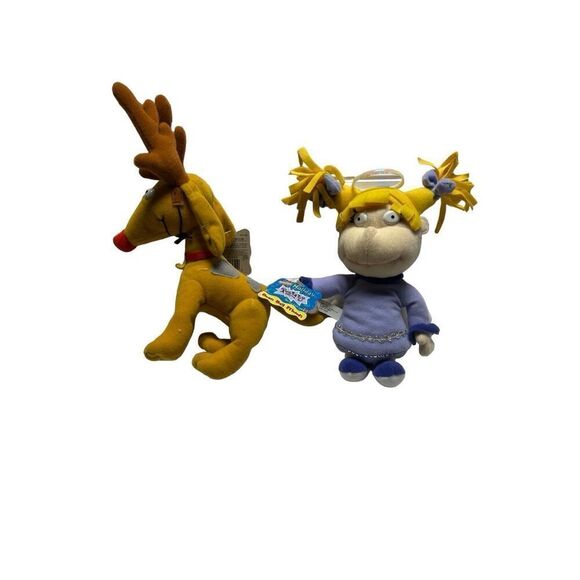 Rugrats Spike and Angelica Stuffed Christmas Reindeer and Angel NWT - Picture 1 of 7